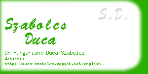 szabolcs duca business card